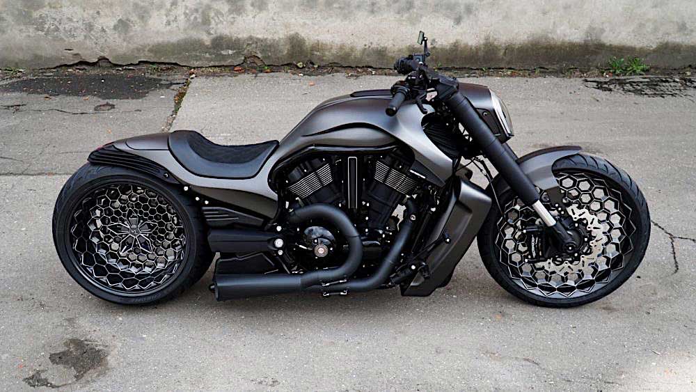 Unique Hexagon Wheel Design on Custom HarleyDavidson Night Rod